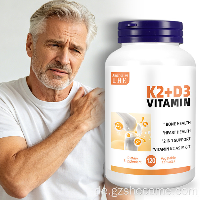 Shecome Vitamin D3 K2 Kapseln unterstützen die Knochengesundheit